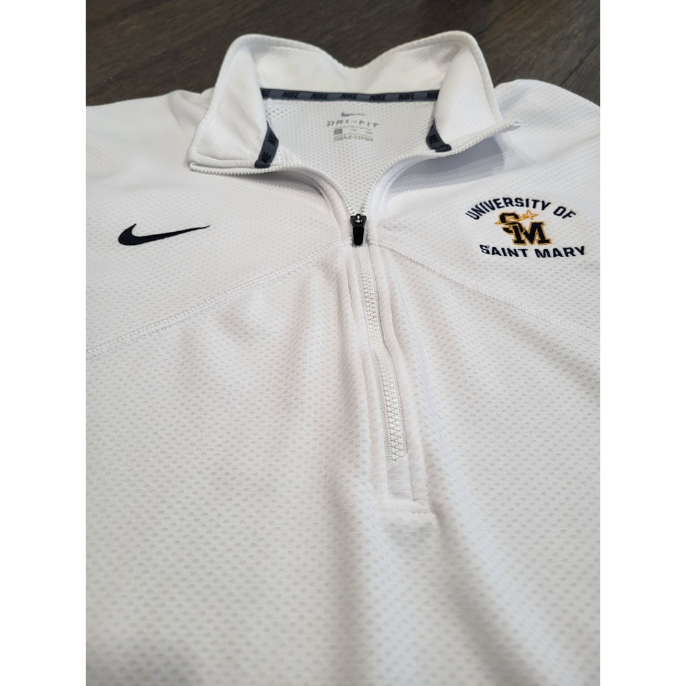 Nike Sweater UNIVERSITY OF SAINT MARY XXL White Black Drifit Zip Sweatshirt